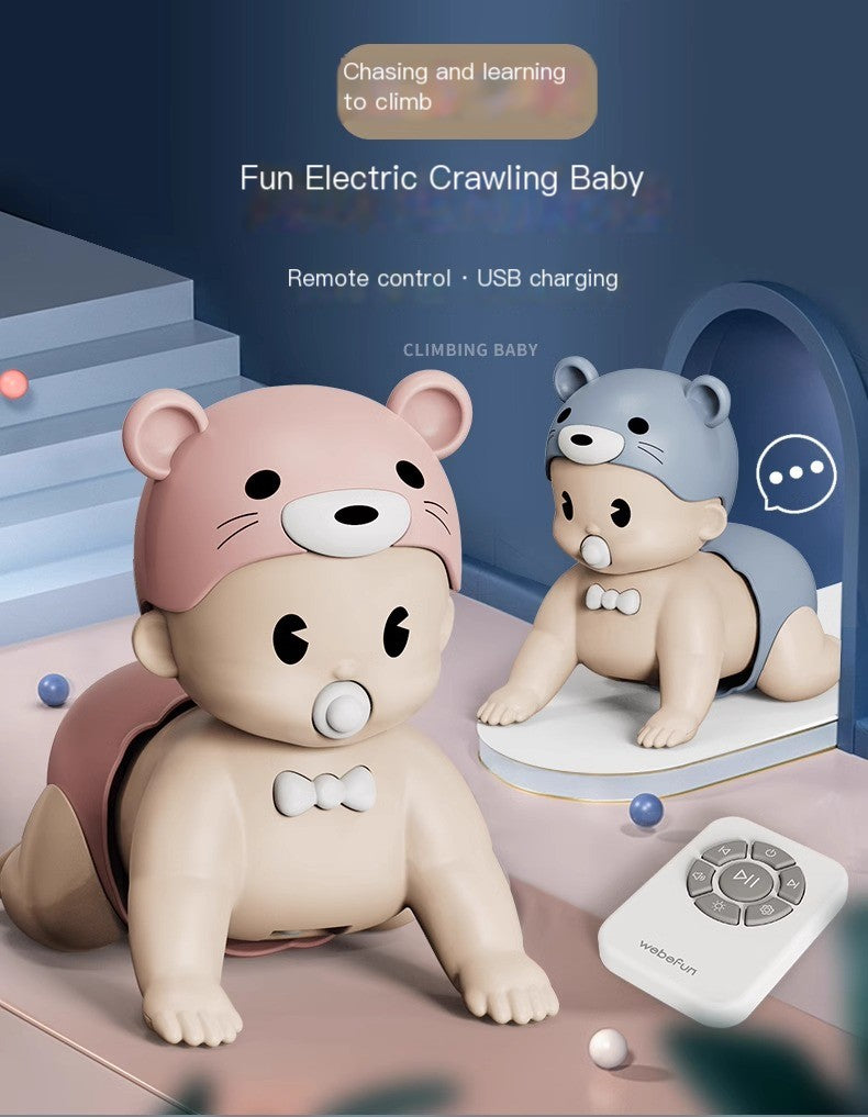 Electric Baby Toy that Sings Walks and Climbs remote control climbing baby in playful setting