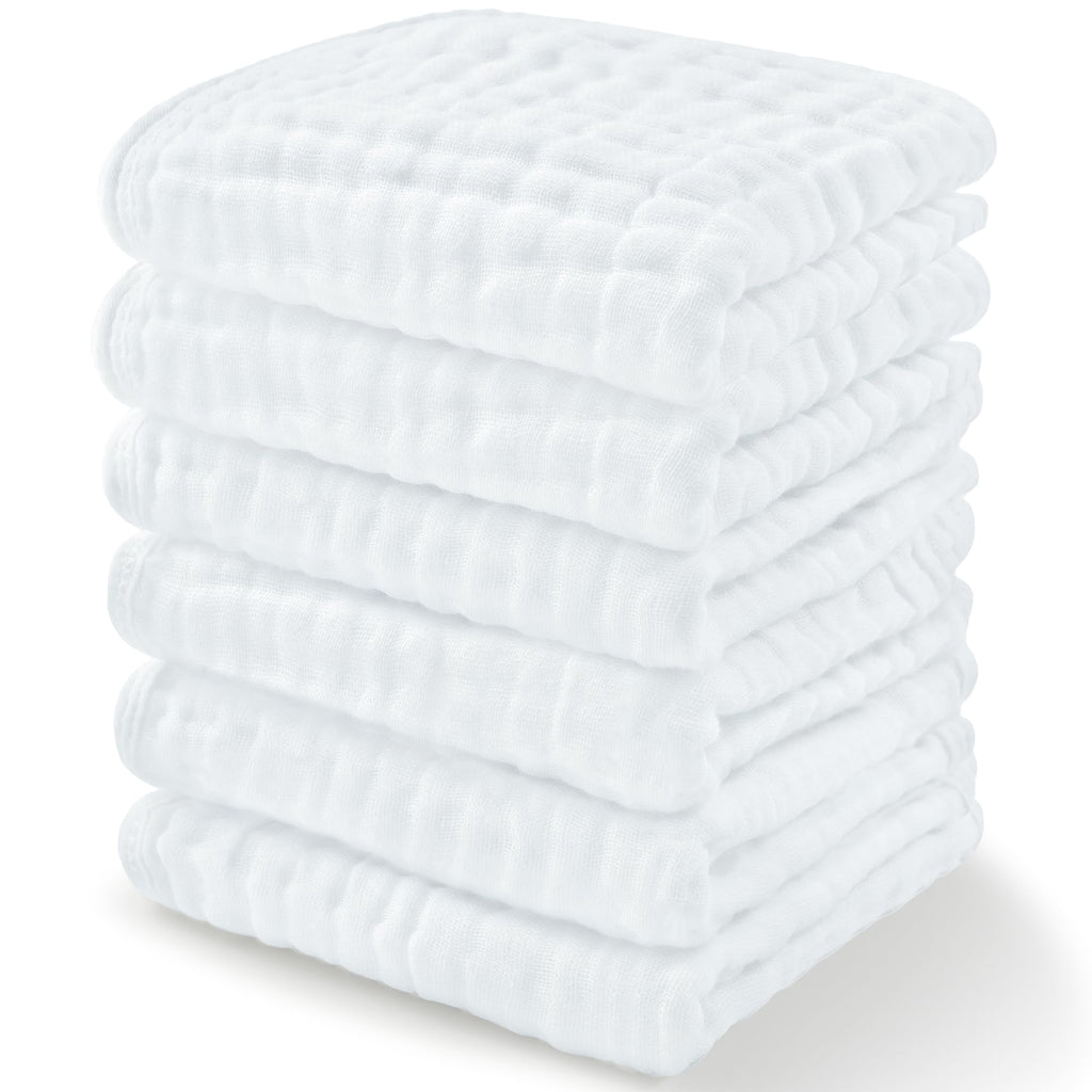 Baby Washcloths Muslin Cotton Baby Towels 6 Pack 