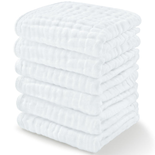 Baby Washcloths Muslin Cotton Baby Towels 6 Pack 